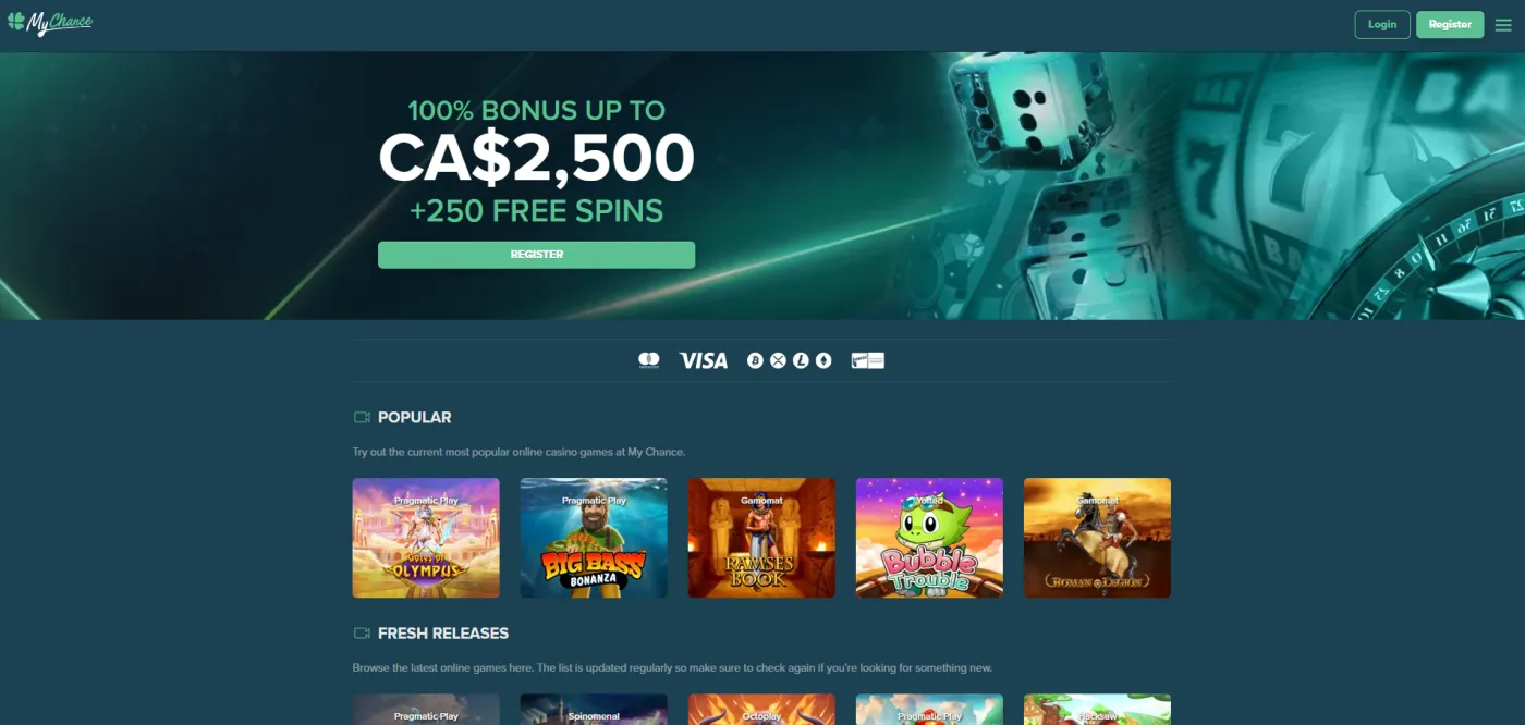 My Chance Casino NZ overview — homepage and navigation guide